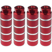 (red)2 Pairs Aluminum Alloy Bike Pegs Rear Stunt Pegs Fit 3/8 Inch Axles, Black