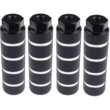 (black)2 Pairs Aluminum Alloy Bike Pegs Rear Stunt Pegs Fit 3/8 Inch Axles, Black