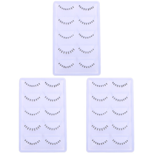 3 Count Bottom Lashes Individual Strip Natural False Eyelashes Look 1