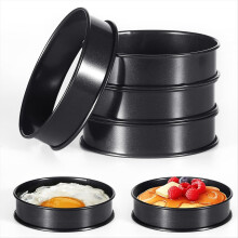 6Pcs Crumpet Rings 4 Inch Double Rolled Round Mold for Baking Cooking