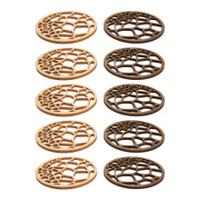 20 Pcs Wooden Hollow Round Coasters Heat Insulation Cup Mats