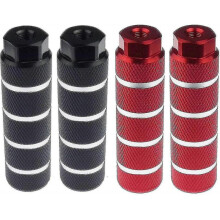 (black red)2 Pairs Aluminum Alloy Bike Pegs Rear Stunt Pegs Fit 3/8 Inch Axles, Black