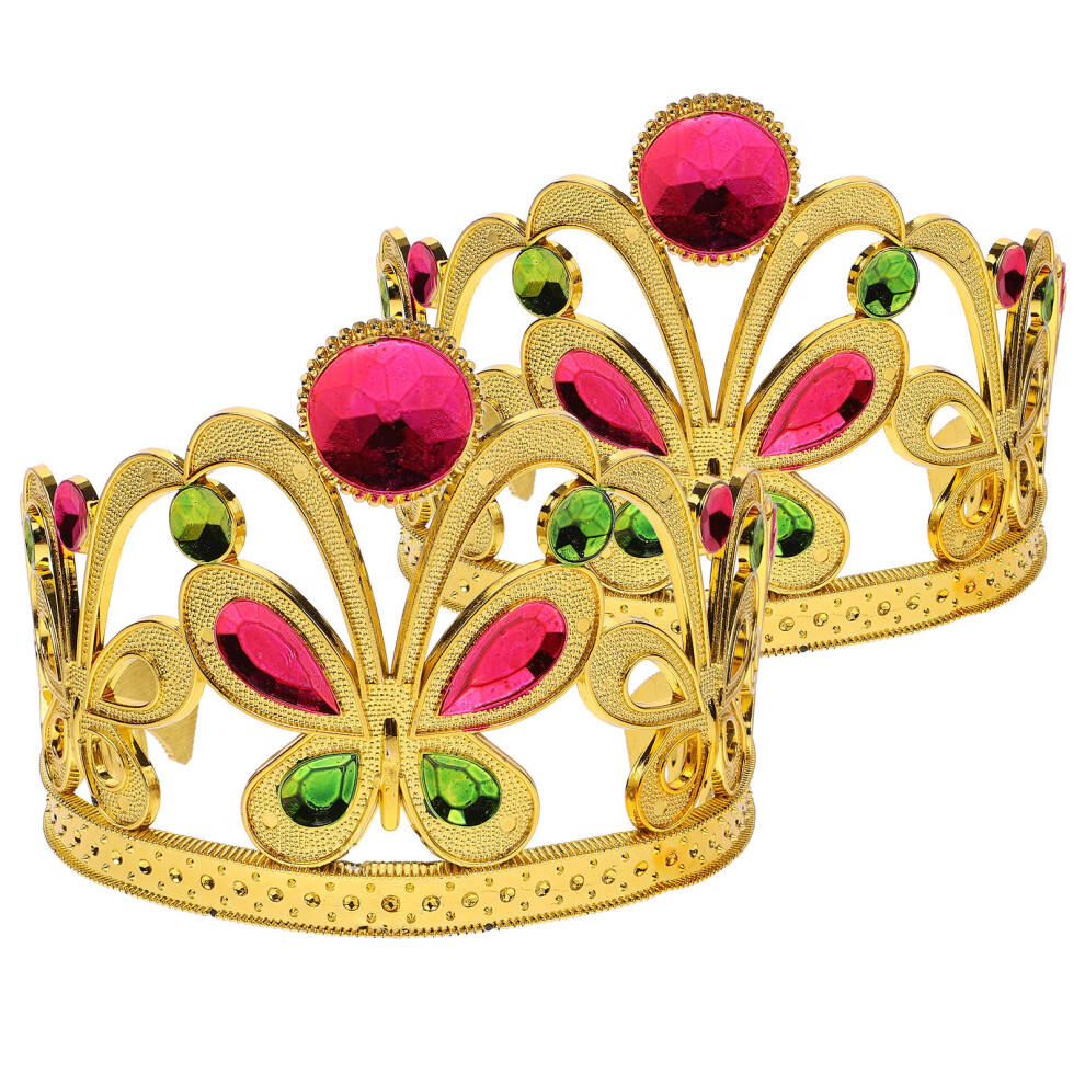 4 Pcs Cosplay Crown With Colorful Gemstones Party Headdress For Girls-image-OPC-PKYBRGN-NEW
