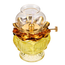 Lotus Vintage Lamp Windproof Lantern Lamp Buddha Yellow
