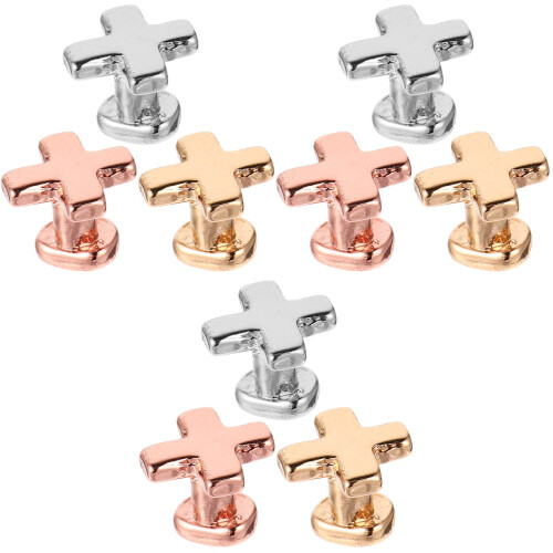 9 Pcs X Letter Strap Loop Decorative Ring Belt Metal Miss 2