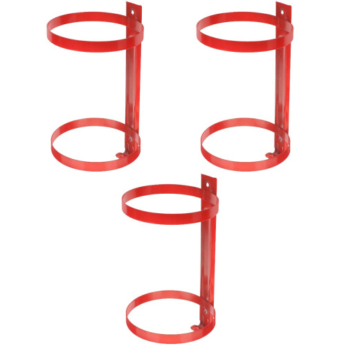 3 Pcs Fire Extinguisher Mount Bracket Wall For Home Hanging Hook Red 2