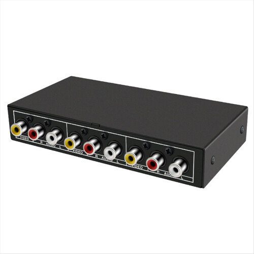 AV Switch Selector Box 2 Port 3RCA AV Audio Video Switch Splitter 2