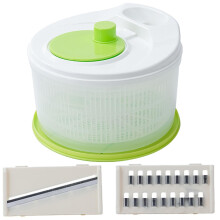 Fruit Washing Bowl Set, 2-In-1 Washing Basket, Rotating Fruit Washer, Strainer and Chopper, Large Capacity Salad Dryer