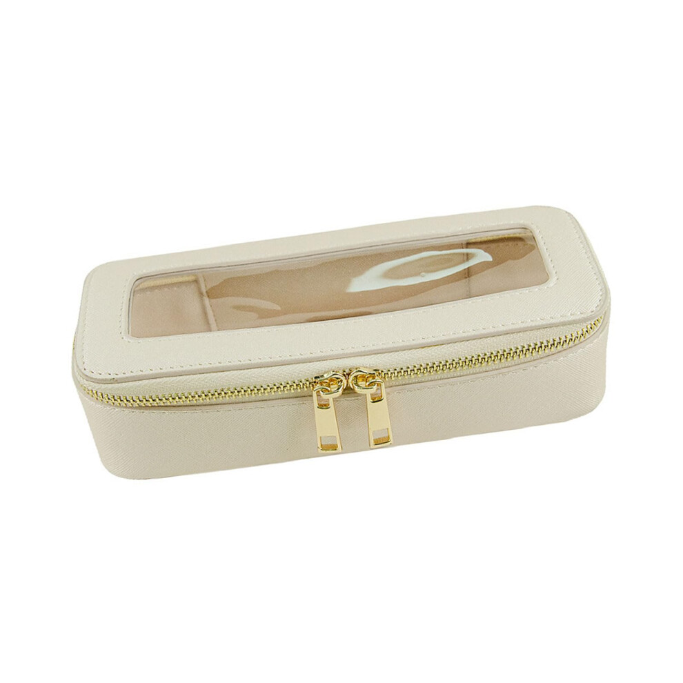 Gold Portable Makeup Brush Holder, Travel Makeup Brush Organizer, Pu Pvc Construction, Shell