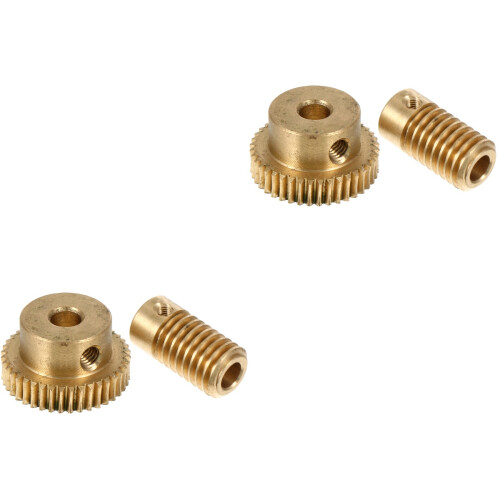 4Pièces Kit Roue À Vis Cuivre 40 Dents Arbre 5Mm 2