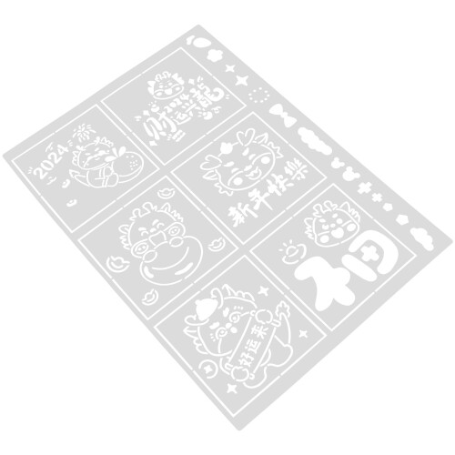 4Pcs New Year Painting Stencil Reusable Diy Template 2