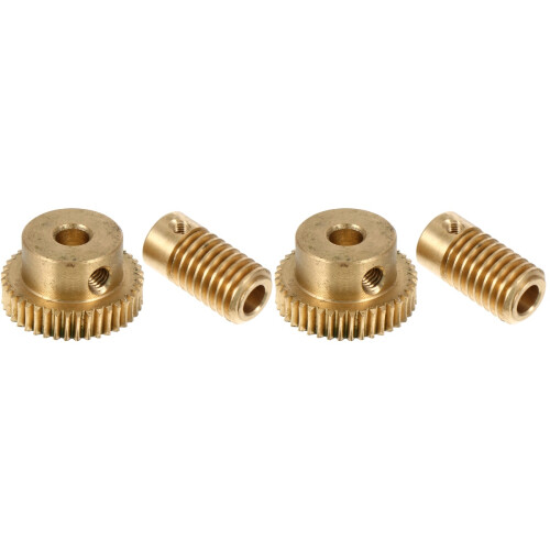 4Pièces Kit Roue À Vis Cuivre 40 Dents Arbre 5Mm 1