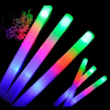 (15 pcs Foam Stick) 12/15/30/60pcs Bulk Colorful Led Glow Sticks Rgb Led Glow Foam Stick  Cheer Tube Dark Light Birthday Wedding Party Supplies e