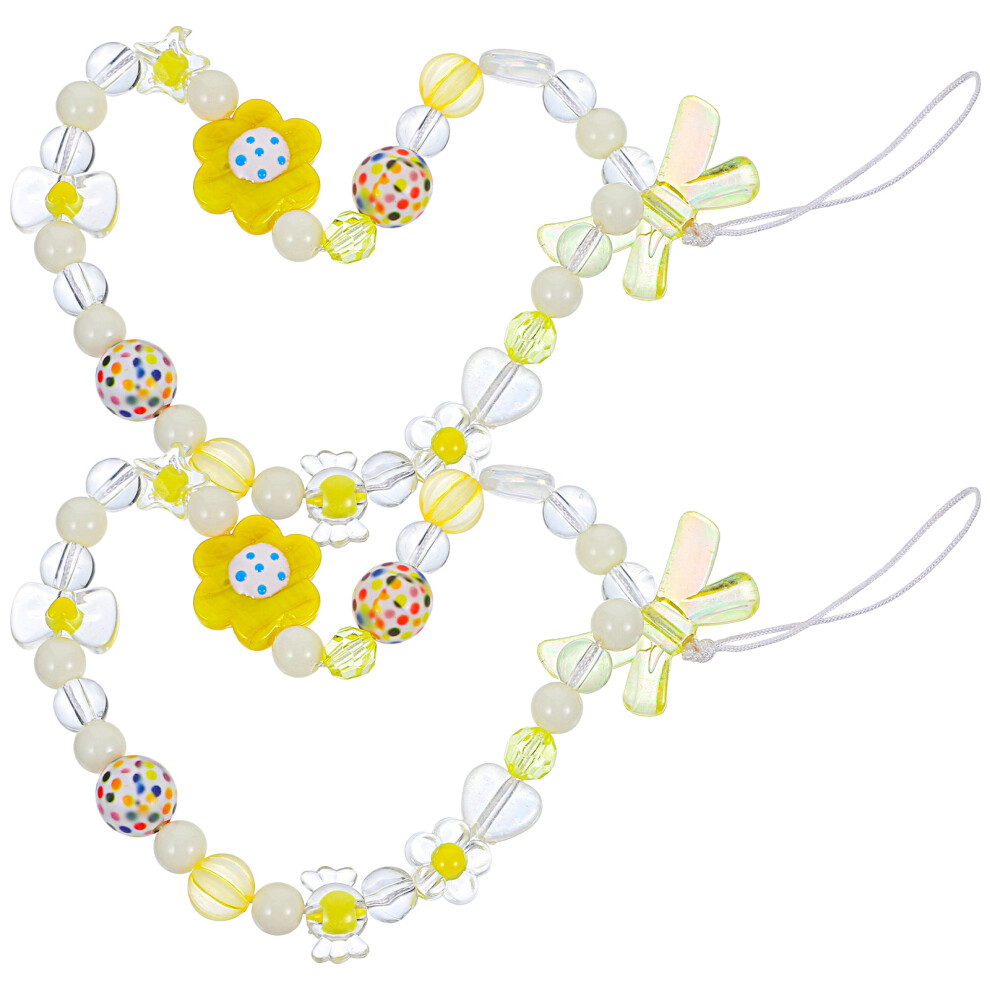6 Pcs Beaded Wrist Ropes For Phone Decoration And Hanging 013540925573