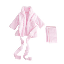 2Pcs Pure Cotton Thickened Newborn Bathrobe For 3-6 Month Baby (Pink)