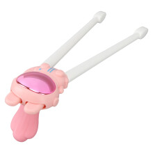 Rosa 3D Cartoon Baby Trainingsstäbchen, Kunststoff, Lernhilfsmittel