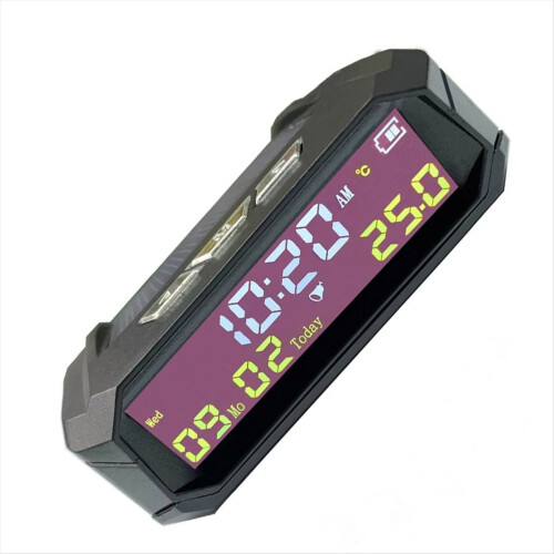 Relógio digital automotivo com visor de temperatura e data 2