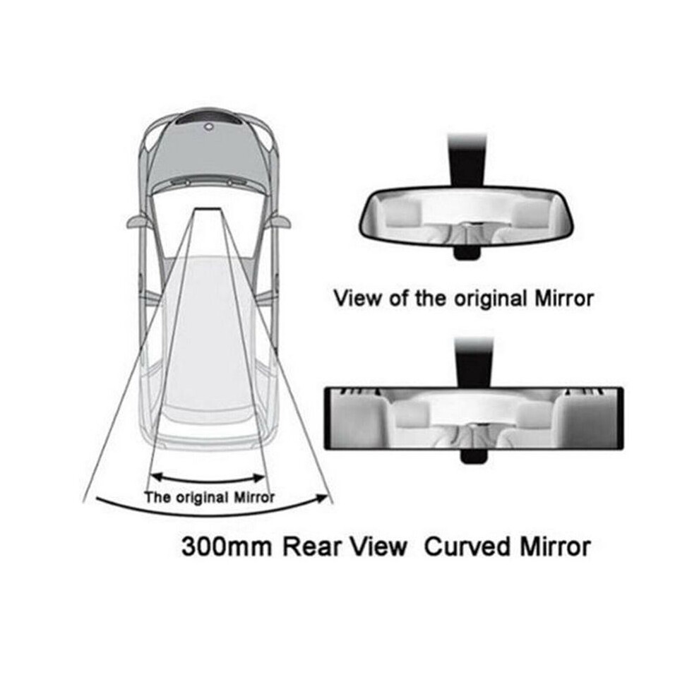 Car Rearview Mirrors,Car Universal 12Inch Interior Clip On Panoramic 4853290867756