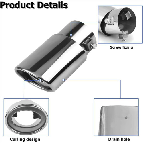 Car Exhaust Pipe Modification Tail Throat Tail Pipe (Silver) 2