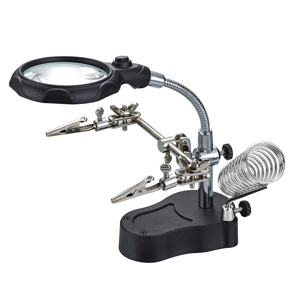 Light 3.5X 12X Desktop Magnifier Led Adjustable With Clips