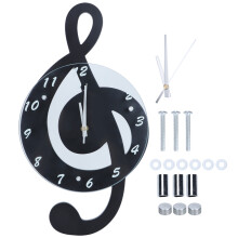 Musical Note Electronic Wall Clock Silent Quartz Clock for Children