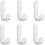 Self Adhesive Hooks J-Shaped Waterproof Plastic Wall Hanging Hooks White 6 Pack For Bathroom Kitchen 3