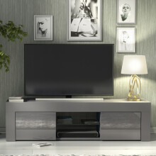 TV Unit 130cm - Dark Grey Gloss Doors