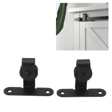 Mini schwarze Schiebetor-Set für Schrank, Rollenhalter aus Kohlenstoffstahl