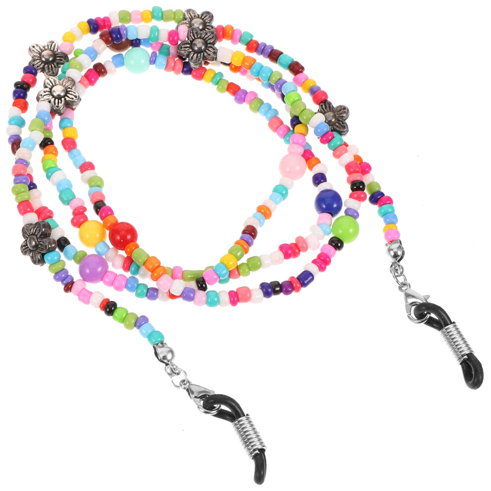 Vaguelly 3Pcs Colorful Beaded Eyeglass Chain Neck Strap Holder