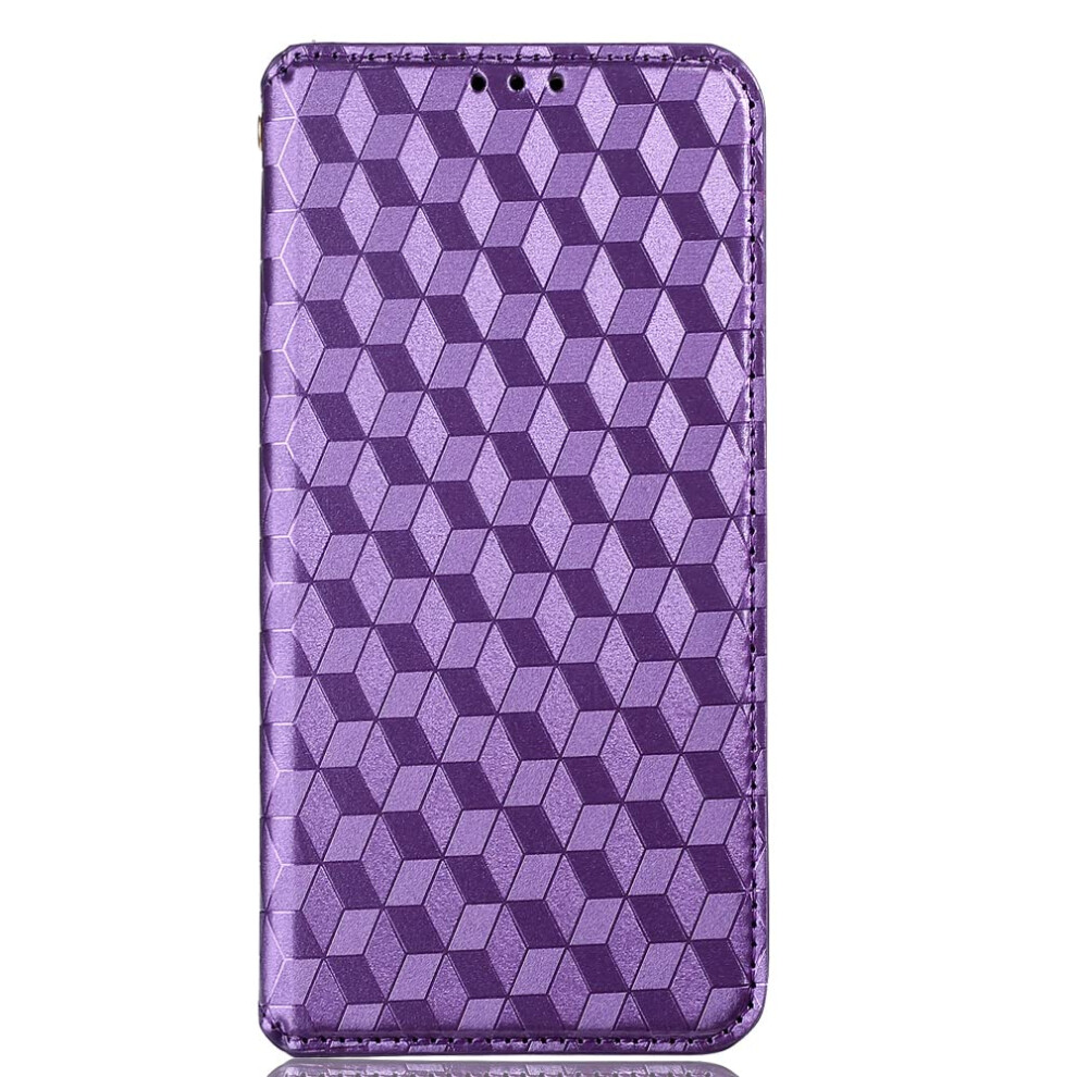 Pu Leather Wallet Stand Protective Phone Case For Motorola Moto G72 Purple 9354506155261