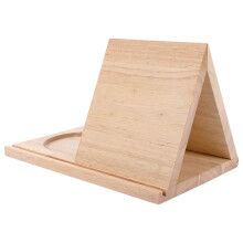 Wooden Triangle Book Stand With Cup Holder