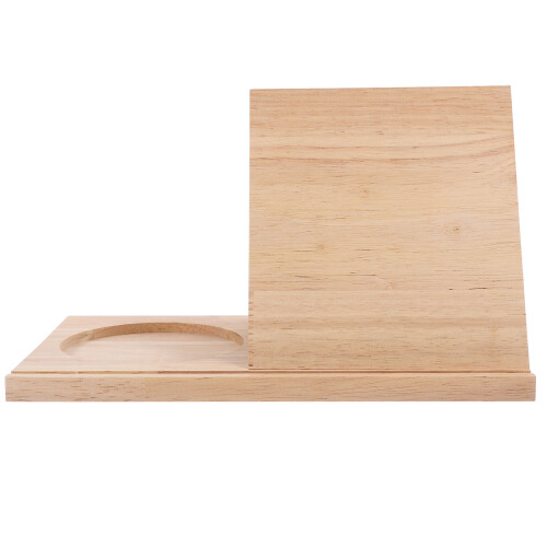 Wooden Triangle Book Stand With Cup Holder 2