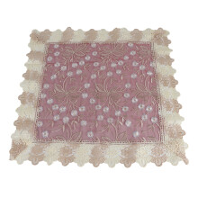 (Red 60x60cm) European Style Round Table Cloth with Lace Red 60x60cm