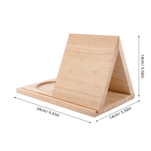 Wooden Triangle Book Stand With Cup Holder 1