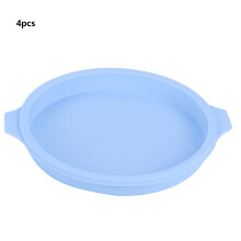 (4Pcs Blue) 8 Inch Silicone Cake Mold 4Pcs Blue