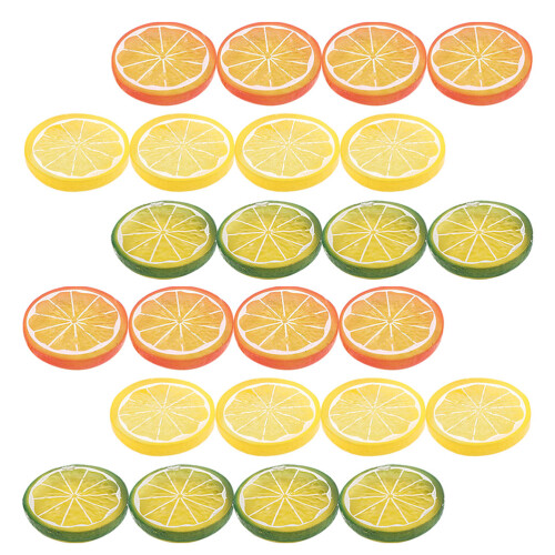 90 Pcs Artificial Lemon Slices For Diy Fruit Decor Props