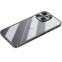(15 Pro Max, Black) Compatible with Iphone 15 Metal Frame Frosted Pc Shockproof Mobile Phone Case