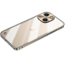 (15 Pro Max, Gold) Compatible with Iphone 15 Metal Frame Frosted Pc Shockproof Mobile Phone Case