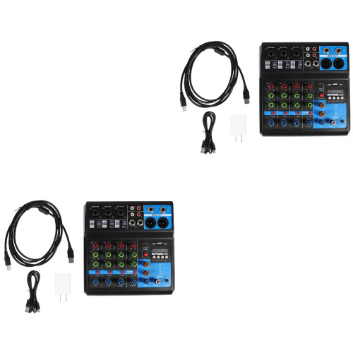 2 Sets Channel Mixing Console Sound Processor Plug 2