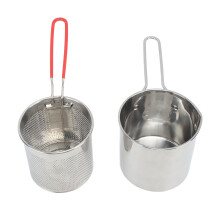 Stainless Steel Small Deep Fryer Pot 3-Piece Set, Oil Saving, Japanese Style