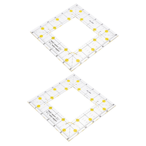 10 Pcs Square Quilting Ruler Set Clear Acrylic With Slotted Design