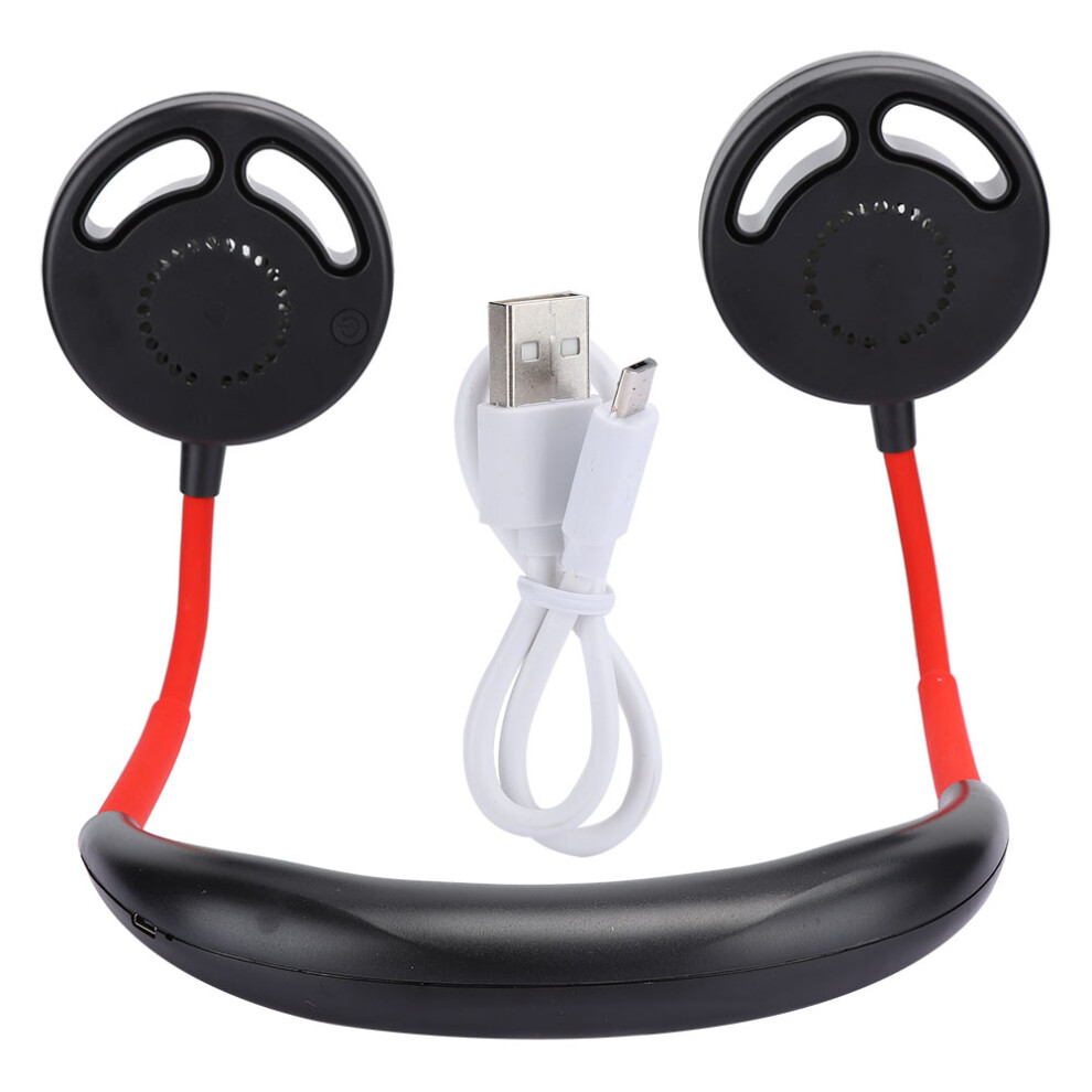 (Black) Portable Neck Fan No Blade Charging Folding Mini Black 685922985514