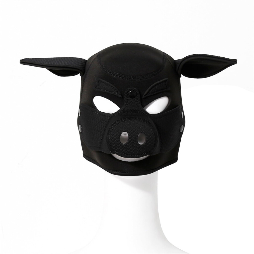 Sex Mask Adult Sex Toy Full Face Breathable Restraint Hood Bondage Fetish Piggy Mask Cosplay Black Halloween