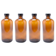 12 Pcs 30ml Refillable Amber Glass Bottles With Black Bakelite Lid