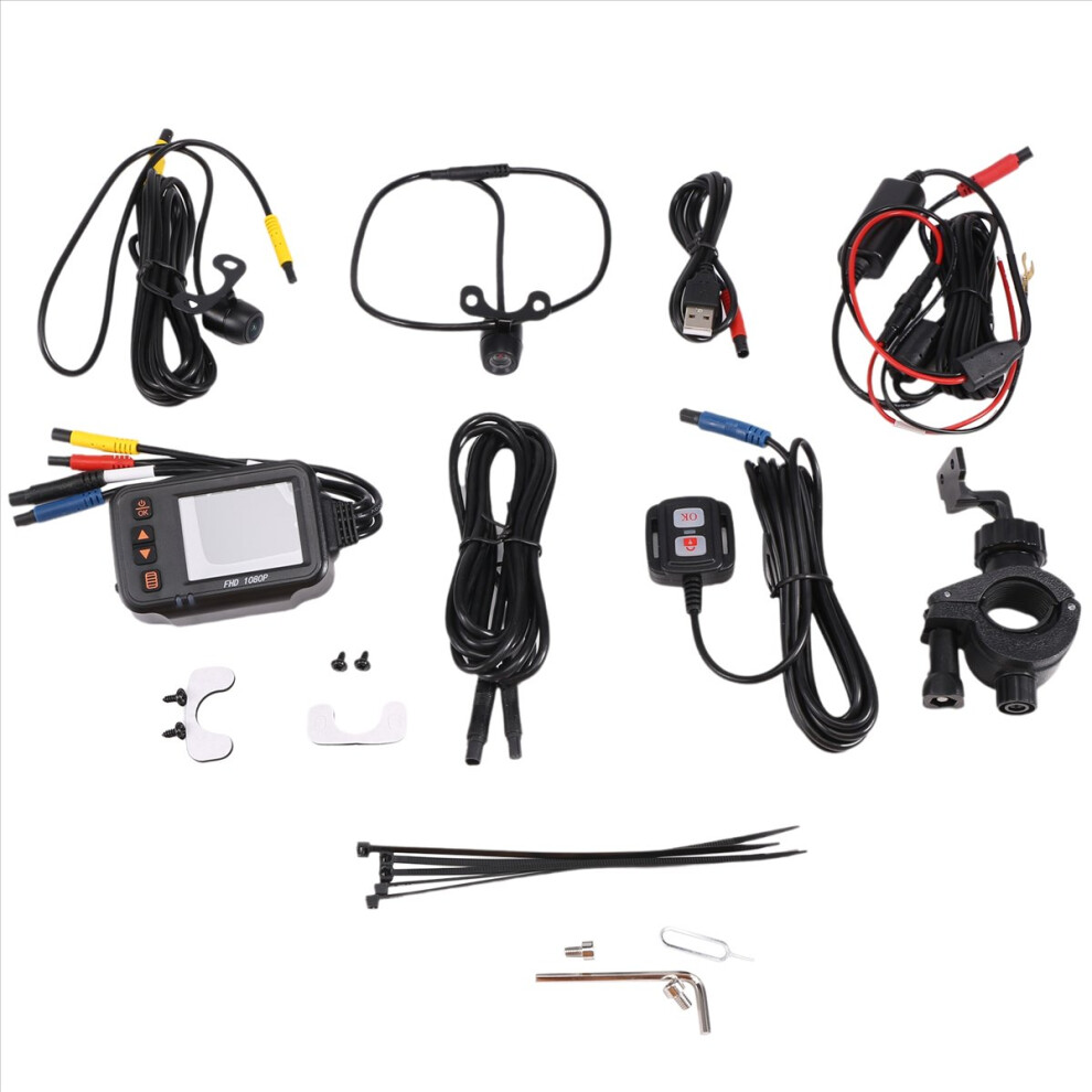 Motorcycle Dash Cam,2Inch IPS Screen 1080P+720P Dual AHD Bike Dashcam Black-image-OPC-PHRQ2YB-NEW