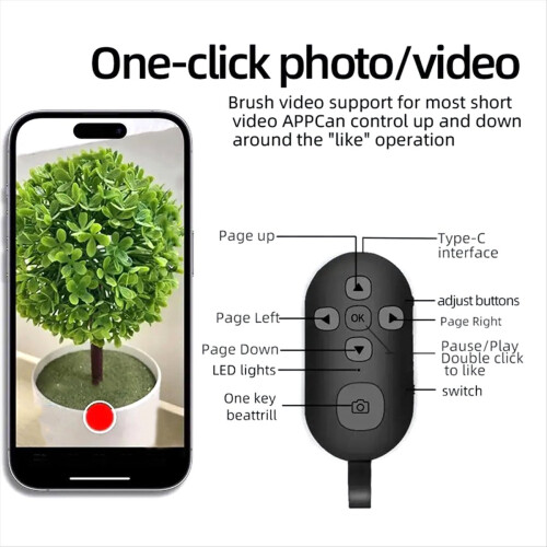 Mobiltelefon Selfie Shutter E-bog Sidevendende Trådløs Controller B 2