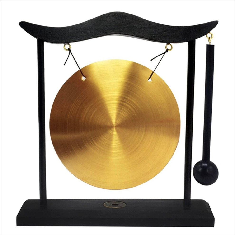 Umærket Mini Desktop Gong Instrument Cymbals Gong With Mallet For Home Deco-A