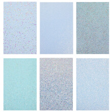 24 Sheets Of Faux For Craft Making With Glitter Bow Blue