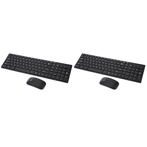 2Pcs 2.4G Wireless Keyboard And Mouse Set Ultra Thin For Home Office 1