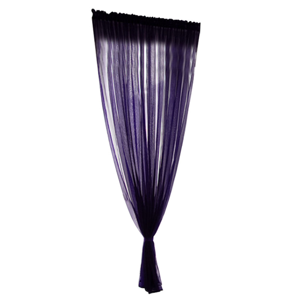 (Purple 1x2m) Simple Style Polyester Voile Tulle Curtain Sheer Panels Purple 1x2m-image-OPC-PKYCBM2-NEW